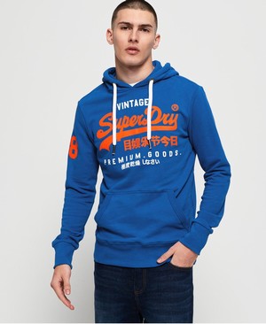 Superdry Premium Goods Duo Lite Férfi Kapucnis Pulóver Kék | TGJXZ0634